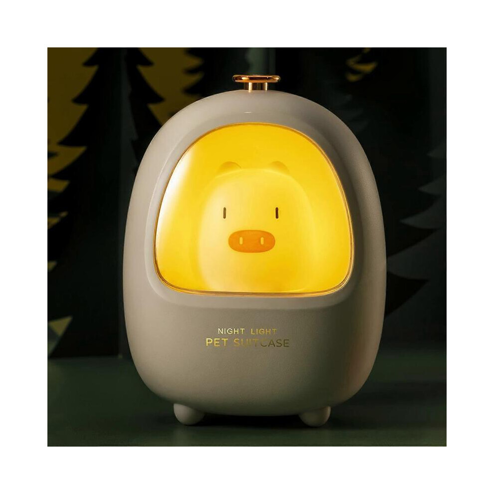 Veilleuse Kawaii pour enfants, lampe de chevet portable, cochon blanc, rechargeable par USB, jouets mignons pour bÃbÃs
