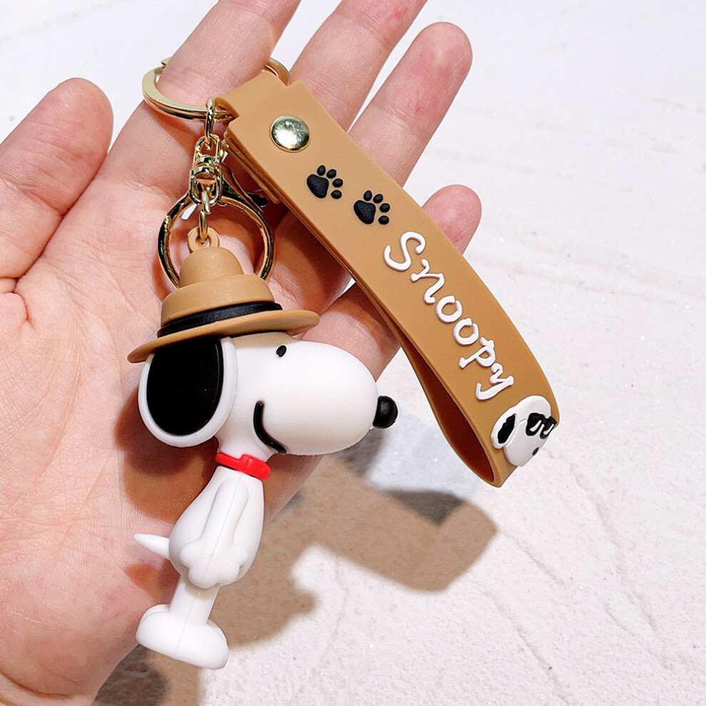 (New Snoopy 4) American Style Snoopy Keychain Creative Charlie Brown Bag Decoration Birthday Gift