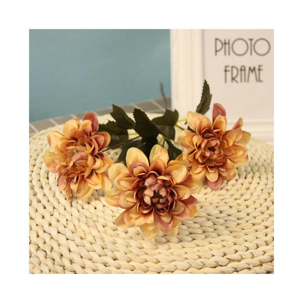 Artificial Flowers, A 3 Flowers, Used for Diy Flower Arrangement, Wedding Reception, Home Office Decoration, Color: Brown