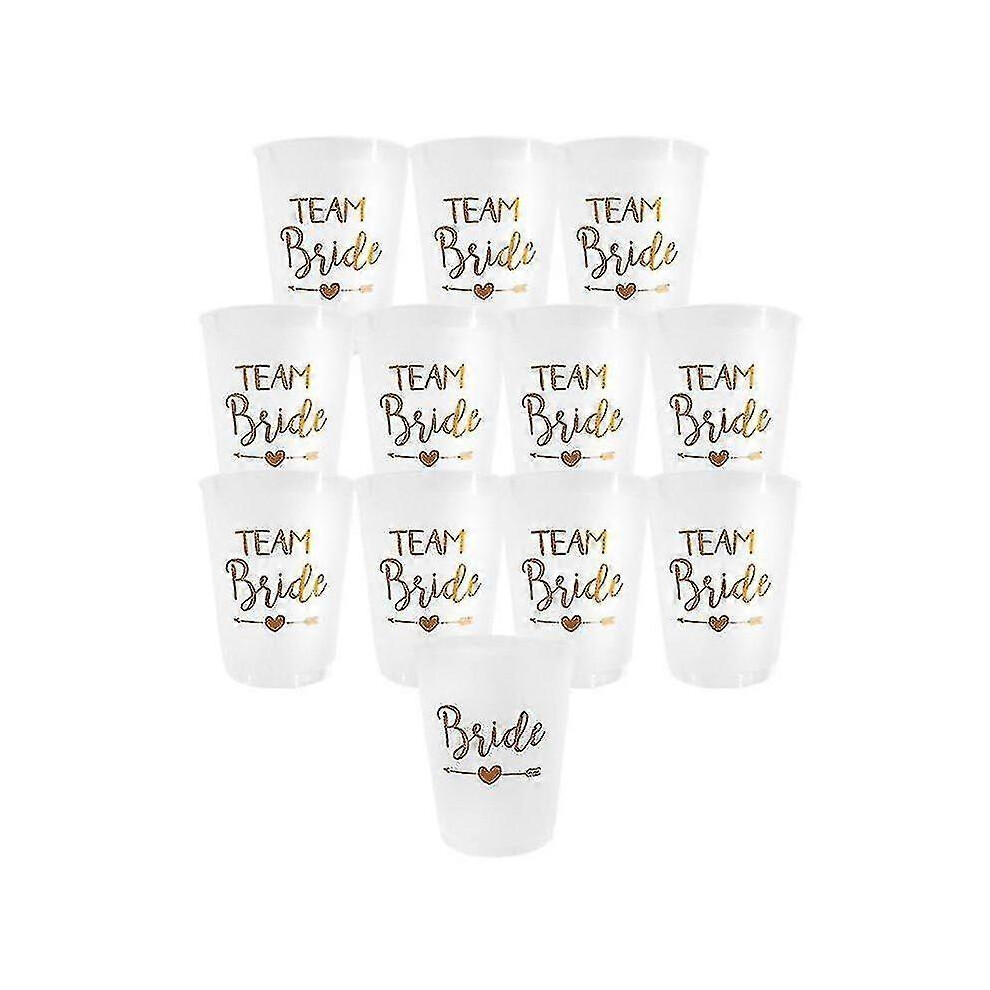 12pcs Team Bride Plastic Cup Hen Party Translucent Cups Set