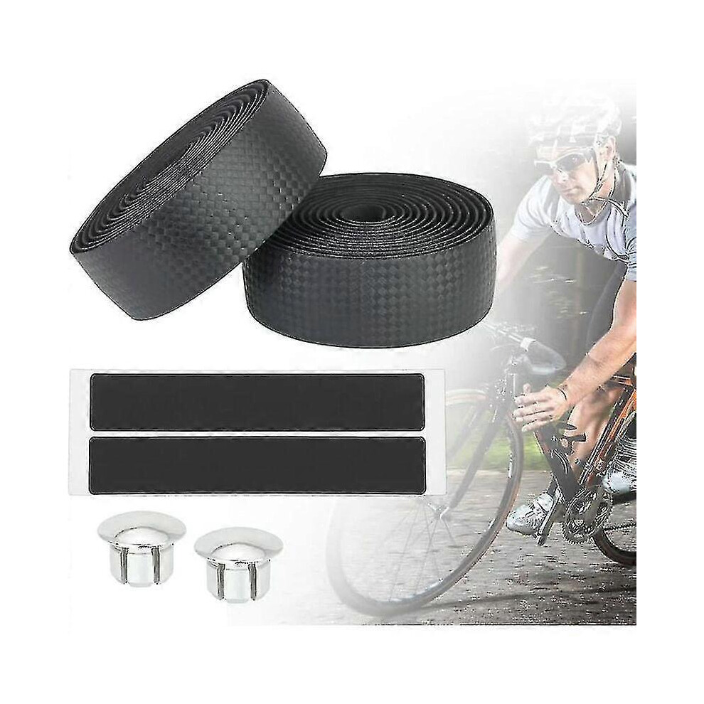 Adhesive tape for bike handlebars, 2 non-slip EVA rolls for road bikes, with 2 handlebar end caps