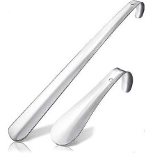 Stainless Steel Shoe Horn, Long Metal Shoe Horn Pack of 2 Shoe Horn - 42 & 16 cm, Long Stainless Steel, Very Sturdy Design Ideal for Travel