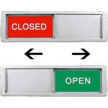 (Silver-Open close sign) Vacant Occupied Sign Privacy Sign Open Signs Privacy Slide Door Sign Indicator Silver