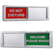 (Black-Do not disturb sign) Vacant Occupied Sign Privacy Sign Open Signs Privacy Slide Door Sign Indicator Silver