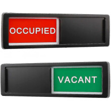 (Black-Vacant occupied sign) Vacant Occupied Sign Privacy Sign Open Signs Privacy Slide Door Sign Indicator Silver