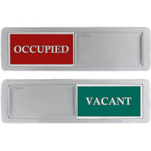 (Silver-Vacant occupied sign) Vacant Occupied Sign Privacy Sign Open Signs Privacy Slide Door Sign Indicator Silver