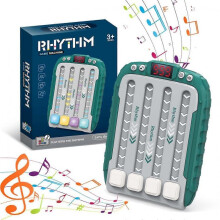 (green) Rhythm Game Machine Quick Push Pop Game Handheld Puzzle Music Light Fidget Toys,100% New