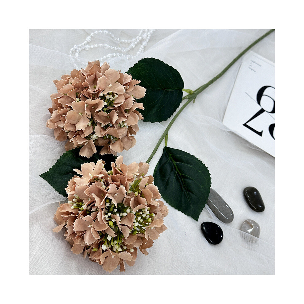 (Light Brown) Flower Hydrangea Artificial Wedding Hotel Restaurant Ornament Decoration Desktop-image-OPC-PH5DZMC-NEW