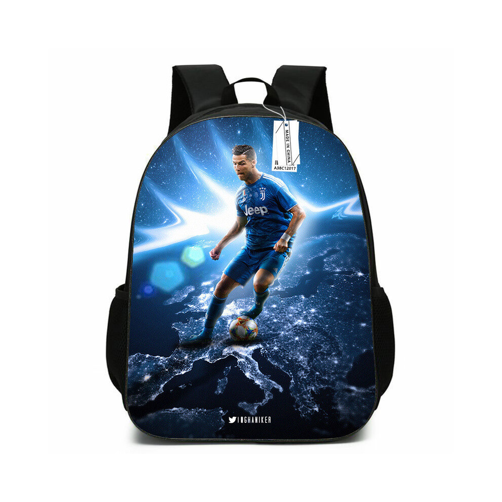 (1) Cristiano Theme Ronaldo Printed Backpack Outdoor Student Schoolbag Breathable