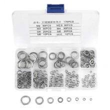 180pcs 8 Size Spring Washer Assortment Box Set 304 Stainless Steel, Spring Washer Kit M2 M2.5 M3 M4 M5 M6 M8 M10