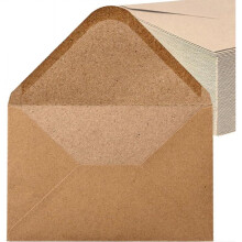 envelopes (100 pieces) old kraft paper/windowless - C6-162 x 114 mm, envelopes, close