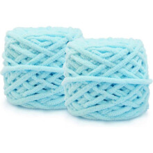 (light blue) 1 Roll Cotton Yarn Rainbow Knitting Yarn Fingering Weight Crochet Yarn for Hand Knitting DIY Sweater Blanket Costume