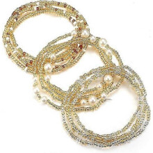 (A) 3 Piece Waist Beads for Women Belly Beads Elastic Chain African Waist Beads for Women Plus Size Bikini Jewelry