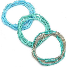 (F) 3 Piece Waist Beads for Women Belly Beads Elastic Chain African Waist Beads for Women Plus Size Bikini Jewelry