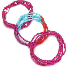 (E) 3 Piece Waist Beads for Women Belly Beads Elastic Chain African Waist Beads for Women Plus Size Bikini Jewelry