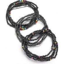 (B) 3 Piece Waist Beads for Women Belly Beads Elastic Chain African Waist Beads for Women Plus Size Bikini Jewelry