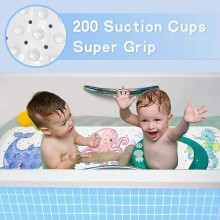 Rutschfeste Badematte 100 x 40 cm, rutschfeste Badematte mit 200 Saugnpfen aus PVC-Material, Babypartymatte