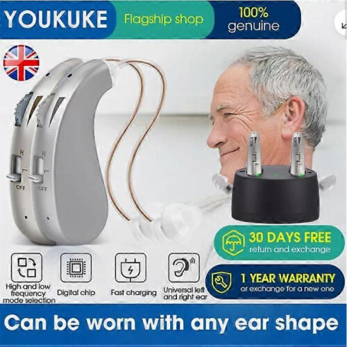 Rechargeable Digital Hearing Aids Invisible BTE Ear Aids High-Power NEW UK 1