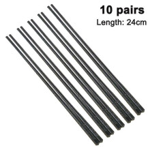 10-pairs Fiberglass Reusable Chopsticks Set Dishwasher Safe 24cm for Sushi, Noodles and Asian Food