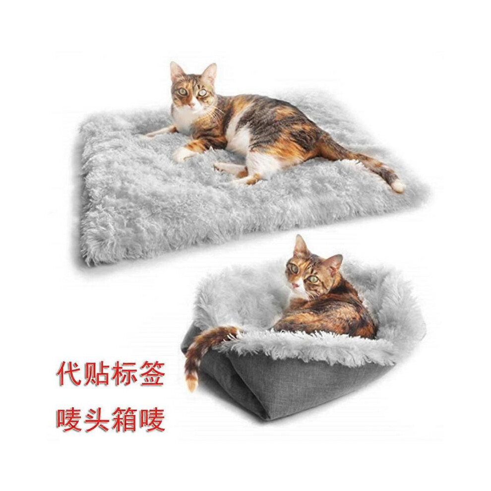 (grey velvet) Cat bed, pet bed, soft and washable cat sleeping bed