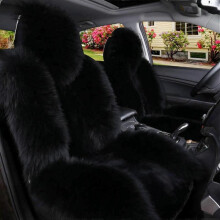 Wool car seat cushion, one-piece front seat cushion, plush seat cushion, universal seat cover (1 piece)