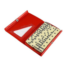 (Red) Dominos Set Puzzle Game Activity Travel Game Fun Classic Blocks Game for Kids Red