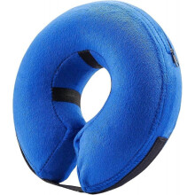 Protective Inflatable Collar for Dogs and Cats - Soft Pet Dog Cone Recovery Collar Does Not Block Vision (Medium, Blue)