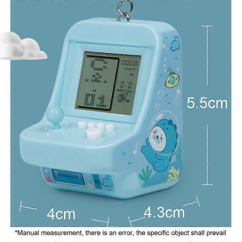 (Blue) Child Arcade Game Machine Mini Building Block Game Toy 2