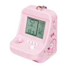 (Pink) Child Arcade Game Machine Mini Building Block Game Toy