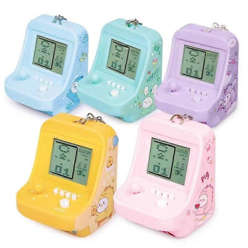 (Pink) Child Arcade Game Machine Mini Building Block Game Toy 1