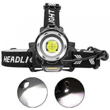 12000 Lumens Rechargeable LED Headlamp, XHP90 Powerful Headlamps High Power Head Torch 4 Modes Zoomable Work Light with Power Indicator