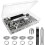 Kit d'outils pour oeillets, 100 jeux d'oeillets, oeillets pour bâches, kit d'oeillets pour œillets 5