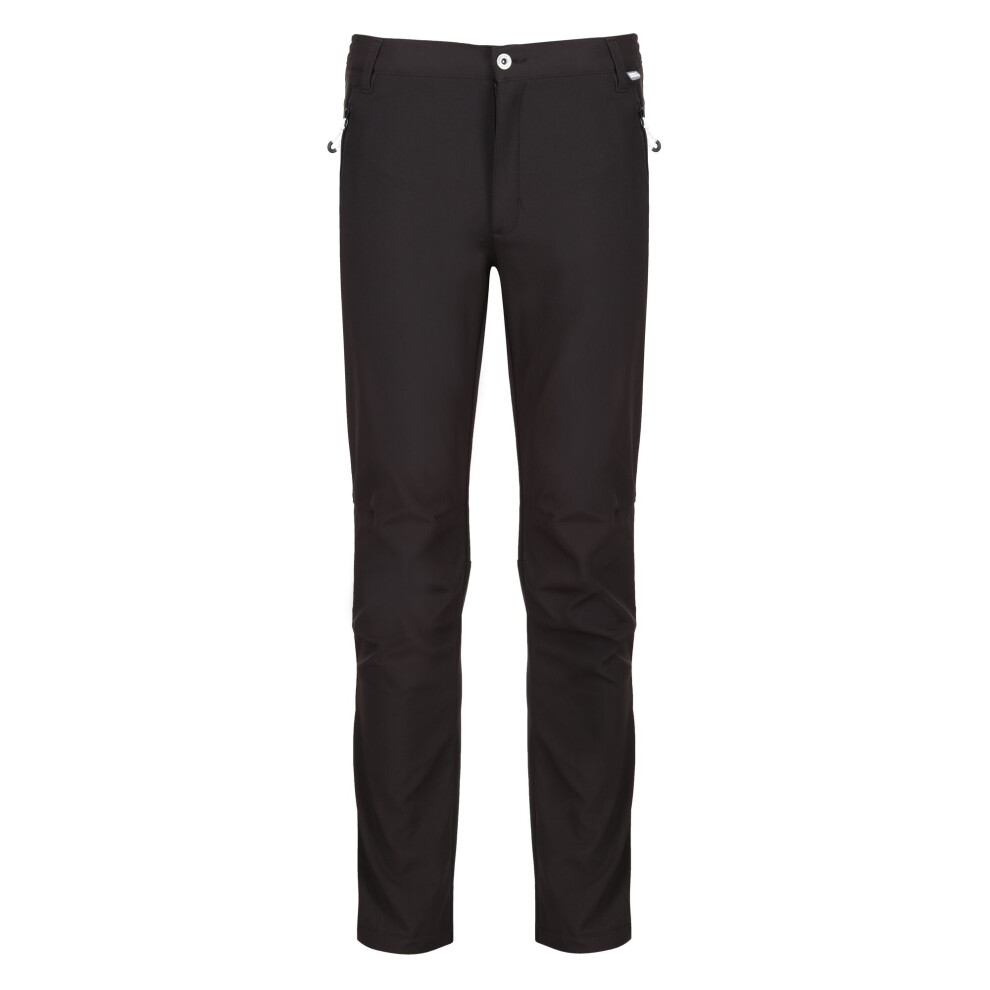 (42, Black) Regatta Great Outdoors Mens Adventure Tech Geo II Wind Resistant Short Leg Softshell Trousers