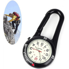 Clip On Carabiner Luminous Face Fob Watch Digital for Doctors Nurses Paramedics Chefs Sport Unisex Men Womenblack