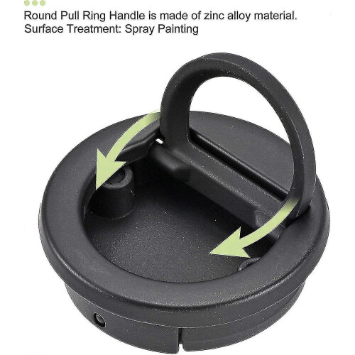 Flush Pull Ring Handle 40.5x11mm, Plane Drawer Door Pull, Black 1