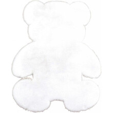 KRIPINC Faux fur bear-shaped rug, non-slip for living room, bedroom, bedside (White)