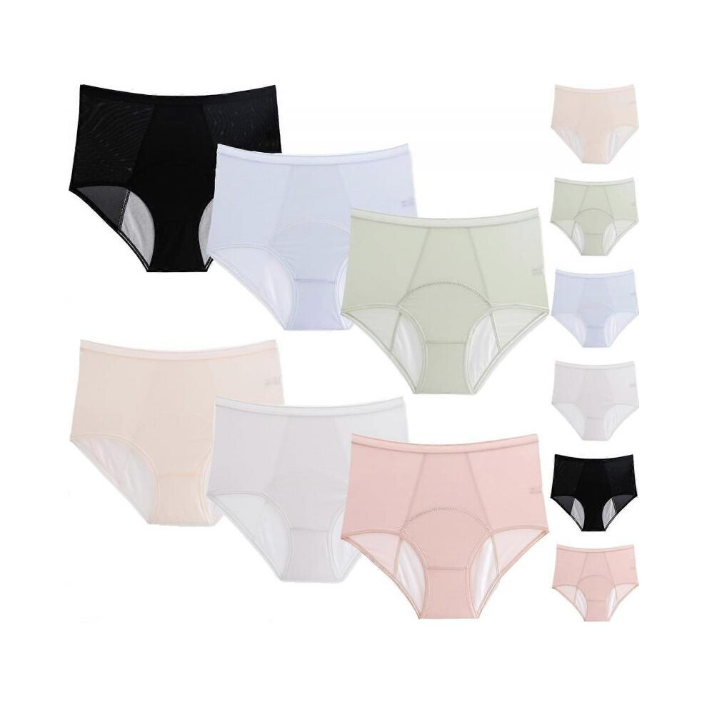 (L) Leakproof Underwear, 6Pcs Reusable Panties for Women Over 60s with Incontinence, High Absorbency Leakproof Period Pants