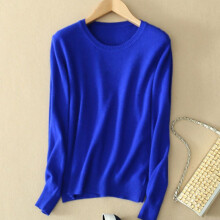 (Royal Blue, M) Womens Loose Cashmere Pullover Crew Neck Knit Sweater Cardigans Jumpers Slim