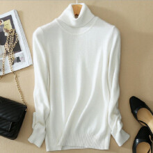 (White, 3XL) Womens Slim Winter Sweater Knitted Turtleneck Soft Cashmere Wool Pullover Jumper