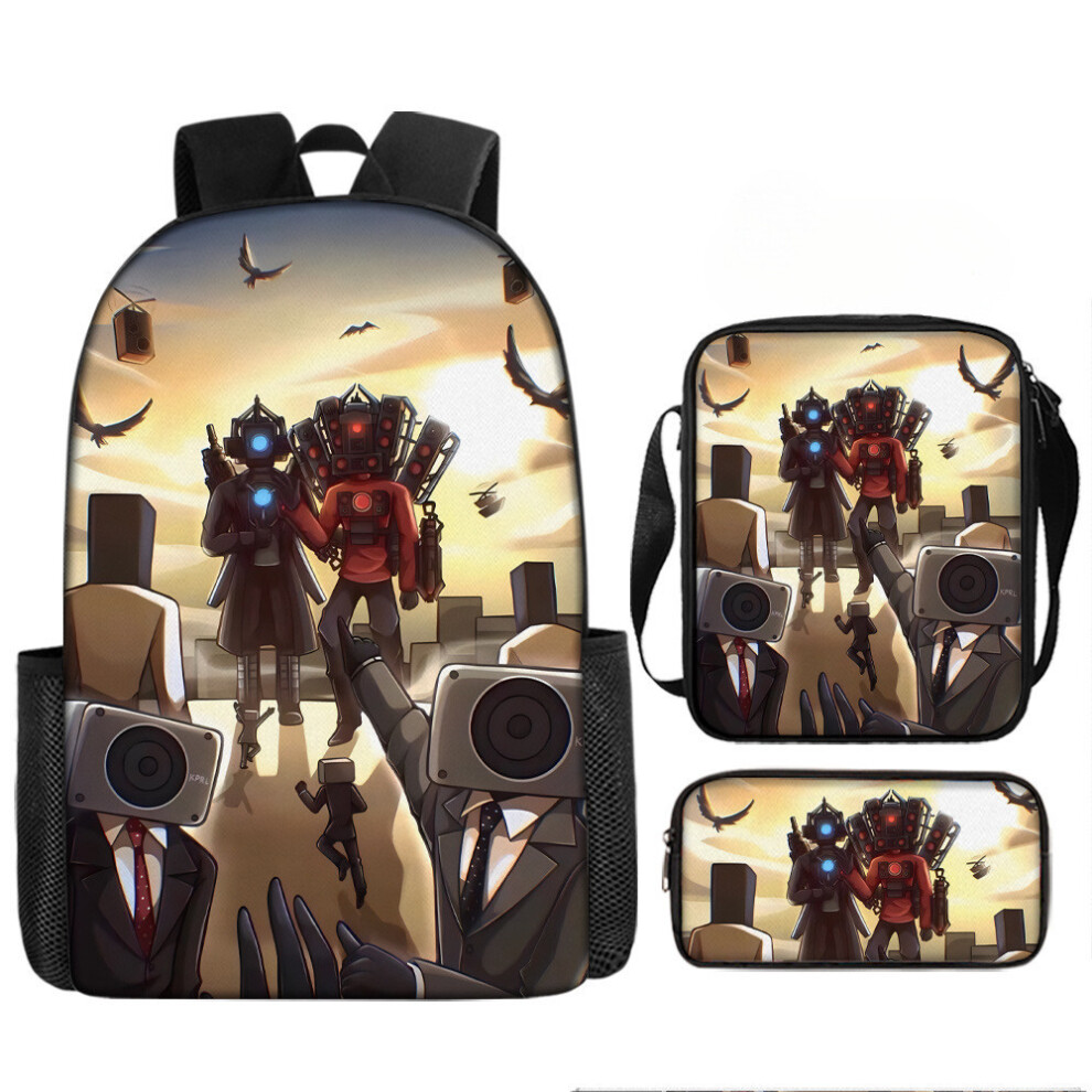 (Style2) Skibidi Cartoon Toilet Printed Backpack Child Schoolbag Shoulder Bag Pencil Bag-image-OPC-PH5GBKQ-NEW