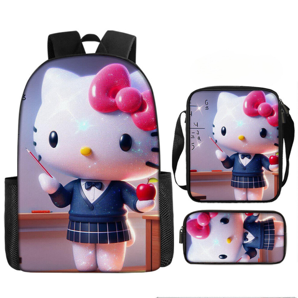 (58) Kitty Hello Sanrio Cartoon Printed Backpack Schoolbag Shoulder Bag Bag Pencil-image-OPC-PH5GBZP-NEW