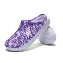 (Purple, EU38) Garden Summer Womens Wooden Shoes Bathroom Slippers Sandals Beach Breathable