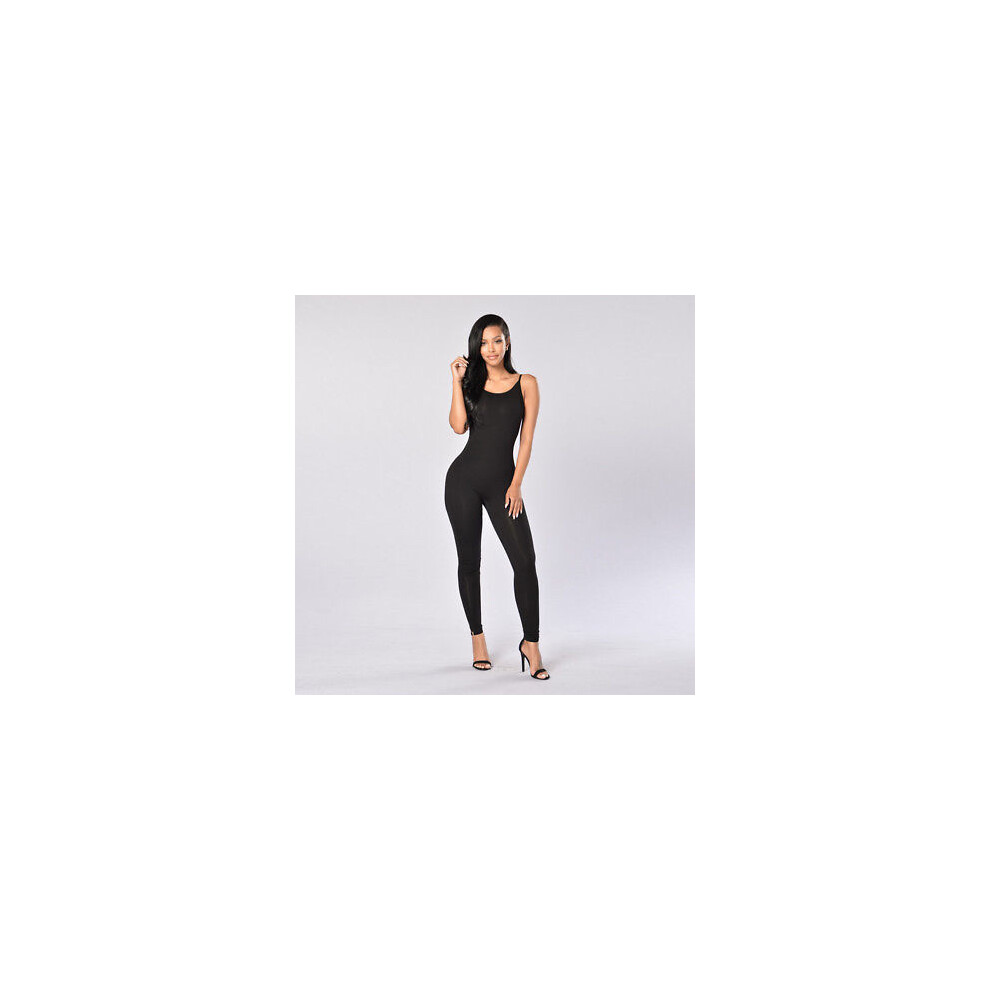 (Black, S) Manche Sans Femme Combi Clubwear Bodycon Combinaison Body Pantalon Justaucorp-image-OPC-PH5GCTG-NEW