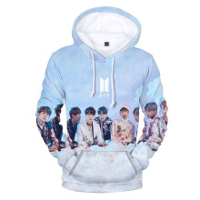 (#3 Light Blue, Tag XL=US M) Bts Sweatshirt Printed Hoodie Face Yourself Suga Rap Monster Jimin Sweater Jin V