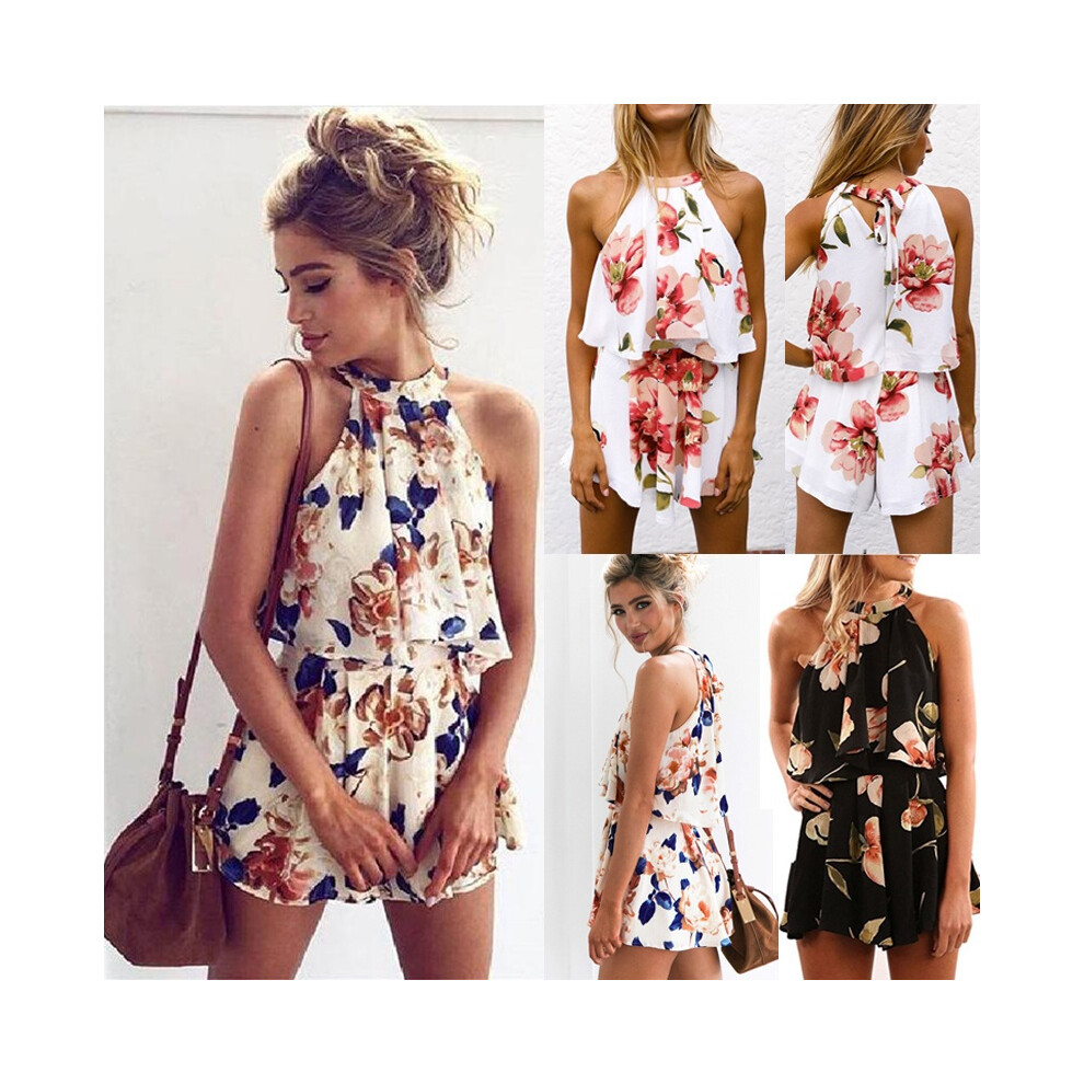 Womens 2 Piece Holiday Mini Playsuits Ladies Beach Summer Shorts Print Floral-image-OPC-PH5GJ28-NEW