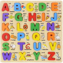 (Uppercase Letter) Children Wooden Toy Alphabet Jigsaw Puzzle Learning Educational Kids Toys Gift