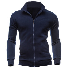 (NavyBlue, M) Mens Zip Winter Up Jacket Sweatshirt Zipper Pocket Gym Sport Top Coat Outwear