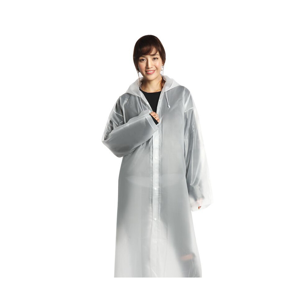 (White) Raincoat Adult Thickened Raincoat Poncho Conjoined Non Raincoat Disposable White