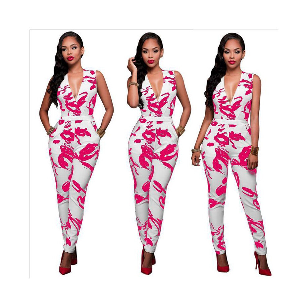 (RoseRed, M) Summer Women Ladies Clubwear Playsuit Bodycon Party Jumpsuit Romper Trousers New-image-OPC-PH5H6GS-NEW
