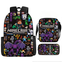 (Style 13) Cartoon Minecraft Printed Backpack Student Schoolbag Shoulder Bag Pencil Bag